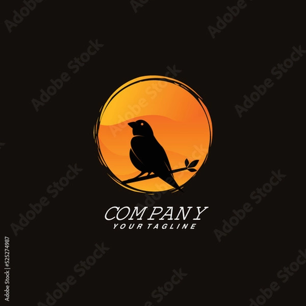 Obraz Logo simple bird in the night