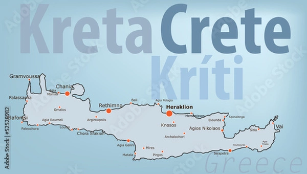 Obraz Crete vector map