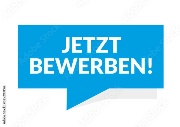 Fototapeta Button Stellenanzeige Jetzt bewerben - blau