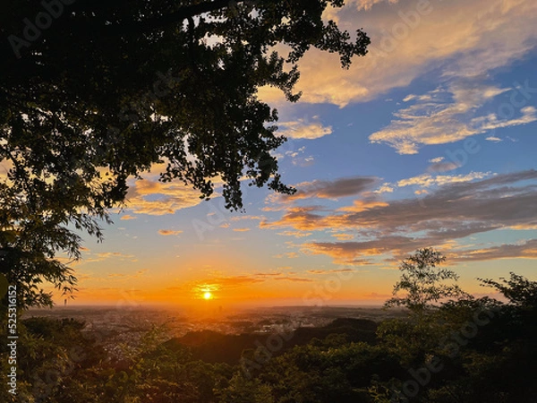 Obraz 高尾山からの日の出、東京