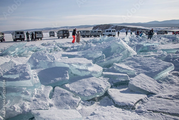 Obraz Ice Winter Blocks Lake Shine