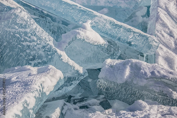 Obraz Lake Ice Mountains Blocks Baikal