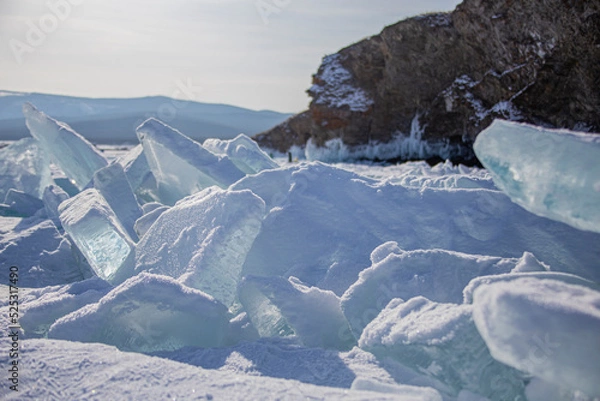 Obraz Lake Ice Mountains Blocks Baikal