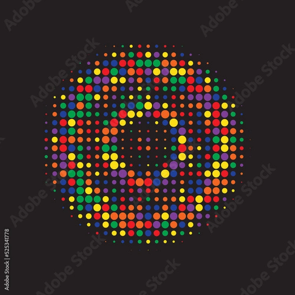 Fototapeta Black Gradient Gradation. Colorful Halftone Dots. Texture Set. Dot Illustration. Circle Illustration. Graphic Set. Effect Gradation. Design Background.