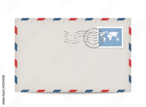 Obraz Vector postage envelope with stamp