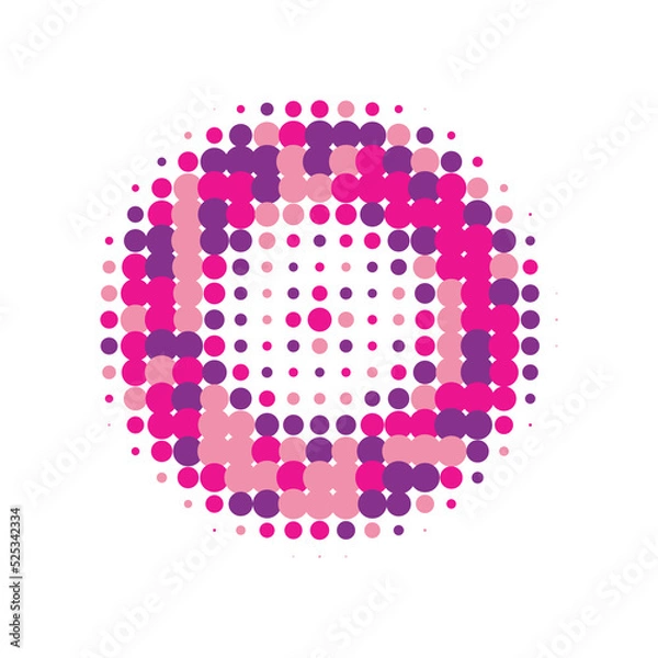 Obraz Colorful Halftone Illustration. Abstract Half. Texture Retro. Dot Grunge. Circle Background. Gradient Modern. Effect Set. Round Element. Design Background.
