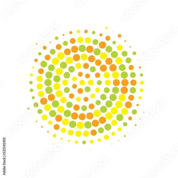 Fototapeta Colorful Halftone Modern. Abstract Backdrop. Texture Art. Dot Art. Circle Backdrop. Gradient Illustration. Effect Backdrop. Round Gradation. Design Half.