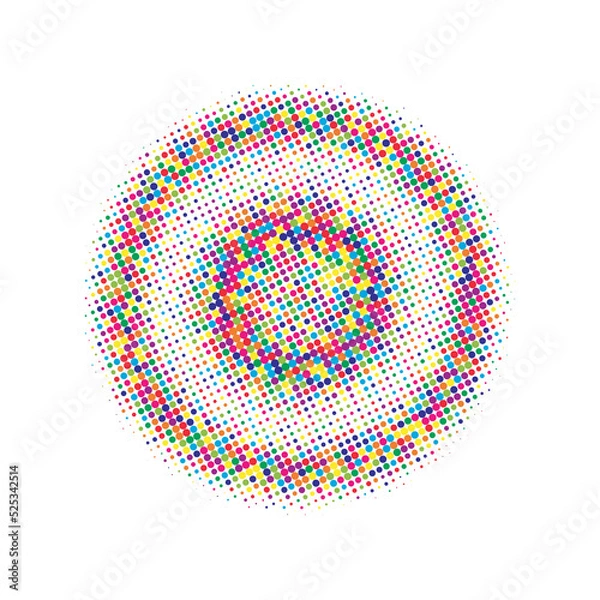 Obraz Colorful Halftone Backdrop. Abstract Background. Texture Logo. Dot Modern. Circle Backdrop. Gradient Gradation. Effect Gradation. Round Retro. Design Half.