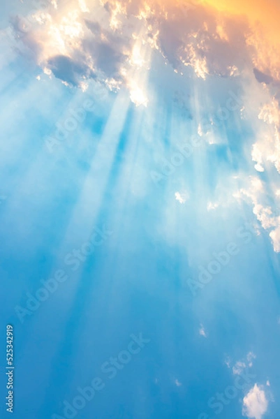 Fototapeta Beautiful beam of light and the clouds