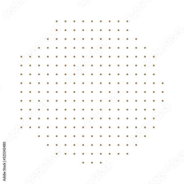 Obraz Brown Halftone Art. Texture Half. Abstract Grunge. Round Shape. Design Element. Effect Background. Graphic Half. Dot Illustration. Gradient Set.