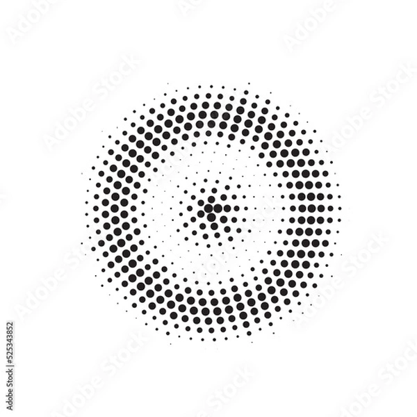 Fototapeta Black Halftone Dots. Texture Background. Abstract Modern. Round Logo. Design Half. Effect Set. Graphic Gradation. Dot Modern. Gradient Shape.