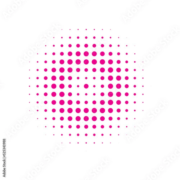 Obraz Pink Halftone Gradation. Texture Gradation. Abstract Illustration. Round Element. Design Retro. Effect Modern. Graphic Logo. Dot Illustration. Gradient Dots.