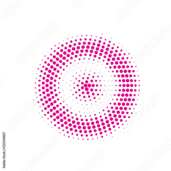 Obraz Pink Halftone Grunge. Texture Grunge. Abstract Art. Round Half. Design Dots. Effect Art. Graphic Modern. Dot Backdrop. Gradient Logo.