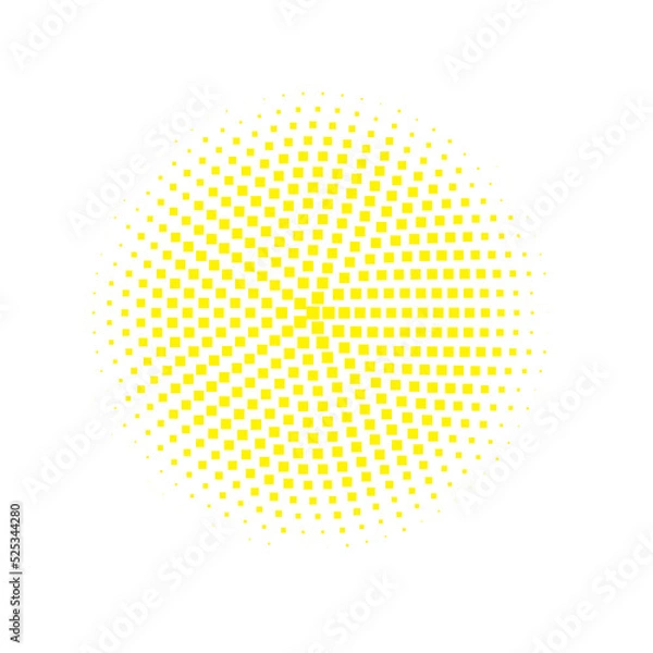 Obraz Yellow Halftone Element. Texture Background. Abstract Modern. Round Set. Design Set. Effect Illustration. Graphic Backdrop. Dot Shape. Gradient Half.