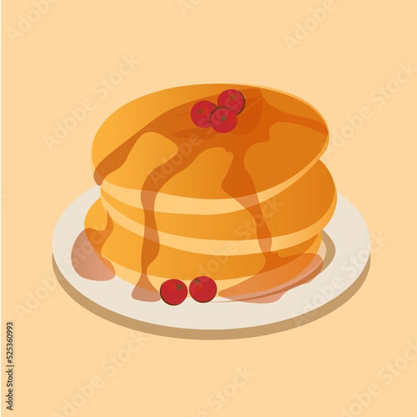Obraz delicious pancakes with honey and berries