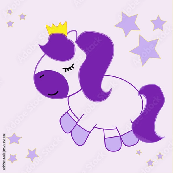 Obraz pony princess doodle style, magic pony