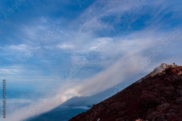 Fototapeta 富士山頂に現れたブロッケン現象