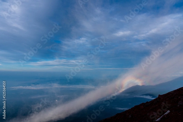 Fototapeta 富士山頂に現れたブロッケン現象