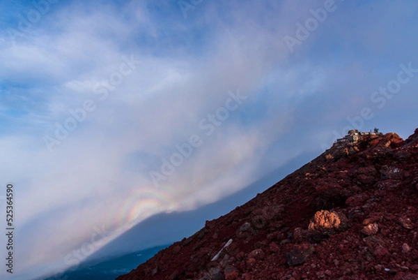 Fototapeta 富士山頂に現れたブロッケン現象