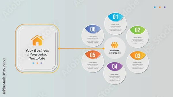 Obraz Modern business infographic diagram with 6 option