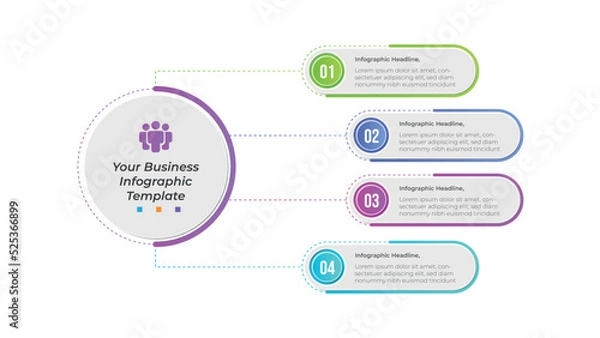 Fototapeta 4 option infographic element and presentation design