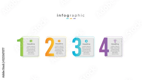 Obraz 4 step number style timeline infographic design