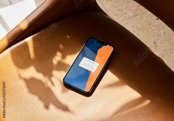 Fototapeta Makieta smartfonów na krześle