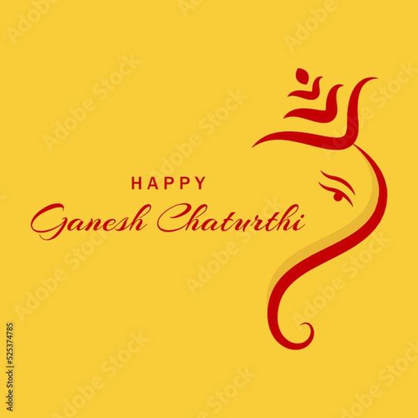 Obraz Beautiful happy ganesh chaturthi creative card design