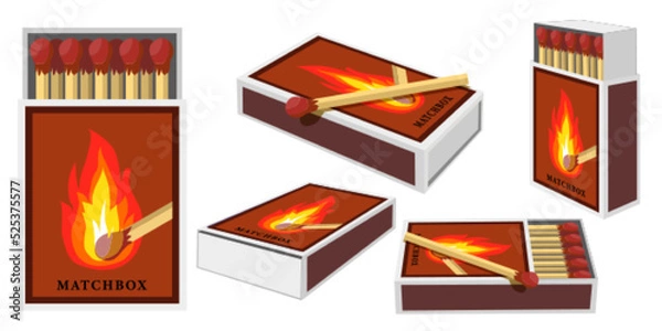 Obraz Collection set of matchbox and matches