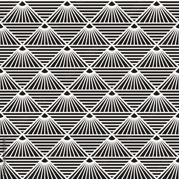 Fototapeta Vector Geometric Abstract Seamless Monochrome Pattern Texture Repeating Background
