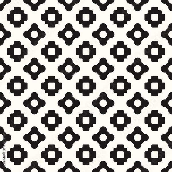 Fototapeta Vector Geometric Abstract Seamless Monochrome Pattern Texture Repeating Background
