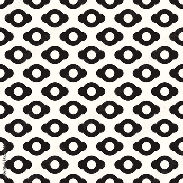 Fototapeta Vector Geometric Abstract Seamless Monochrome Pattern Texture Repeating Background