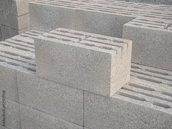 Obraz Expanded clay concrete blocks prepared for construction
