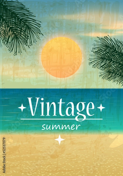 Obraz Retro beach illustration