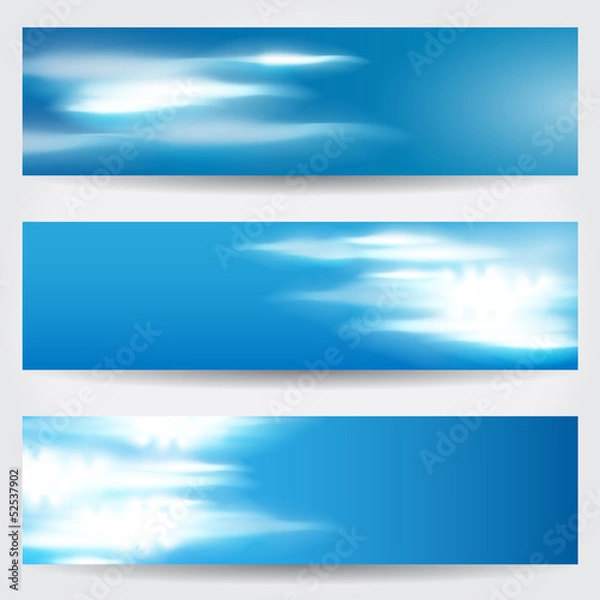 Fototapeta Beautiful sky banner set