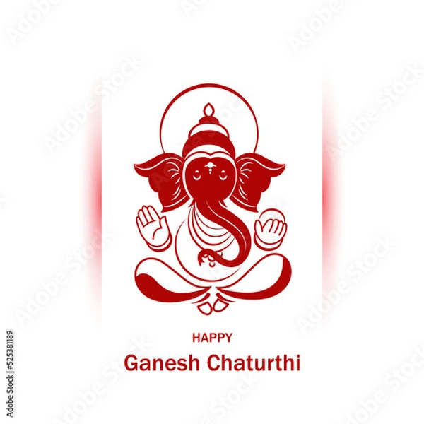 Obraz Mythological happy ganesh chaturthi festival greeting background