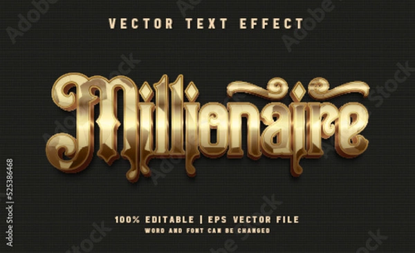Obraz Golden millionaire luxury text effect style