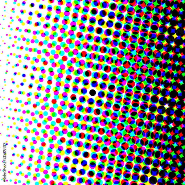 Fototapeta Colorful circles, gradient halftone background. Vector illustration.