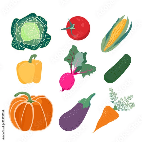 Fototapeta set of vegetables