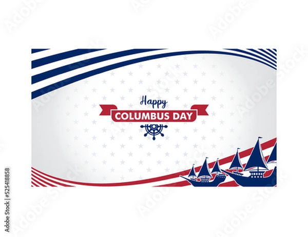 Fototapeta columbus day background for presentation color white