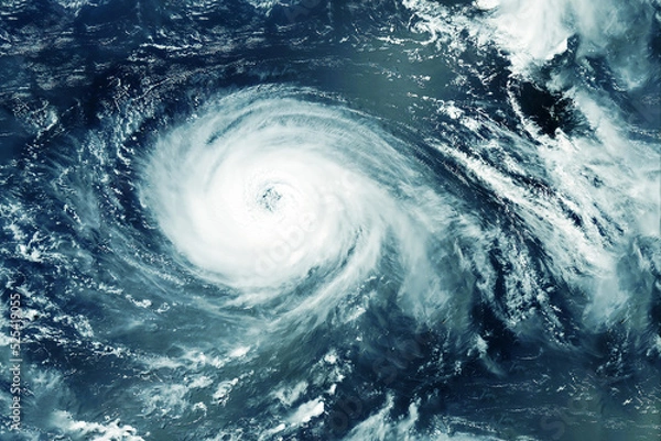 Fototapeta Hurricane, typhoon from space. Elements of this image furnished by NASA