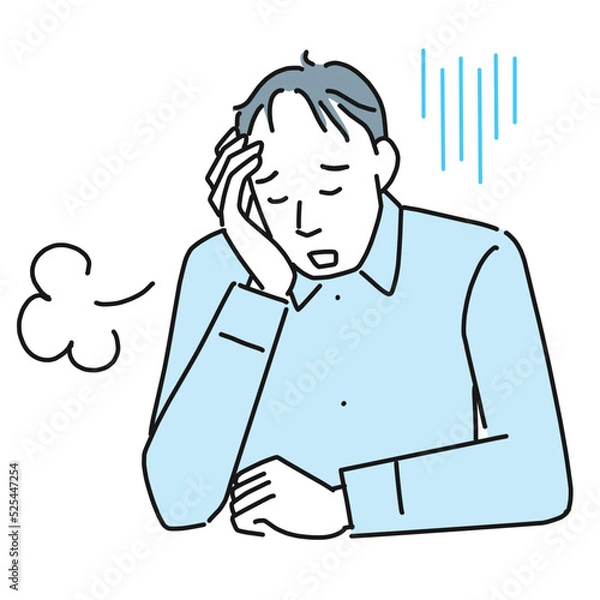 Fototapeta 薄毛が気になって落ち込む男性