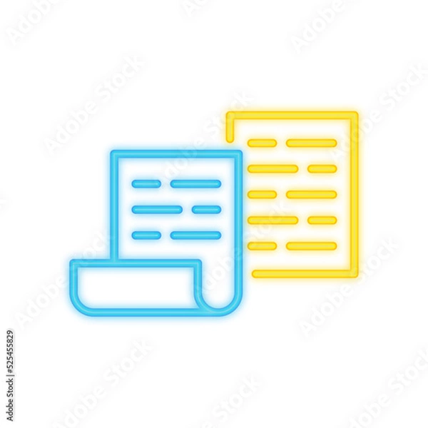 Fototapeta document neon icon