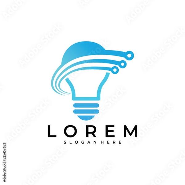 Fototapeta blub idea logo vector design template