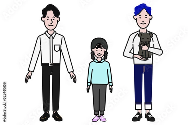 Obraz 家族の多様性を表現したイラスト