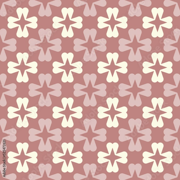 Fototapeta ethnic cross flowers seamless pattern