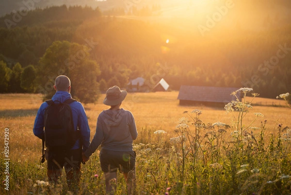 Fototapeta Joyful couple relaxing in nature