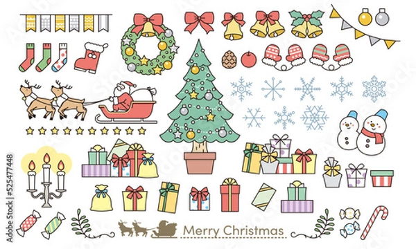 Obraz クリスマス　アイコン　イラストセット