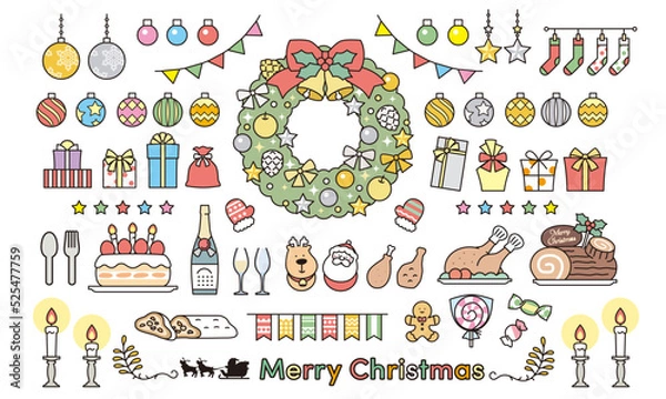 Obraz クリスマス　アイコン　イラストセット