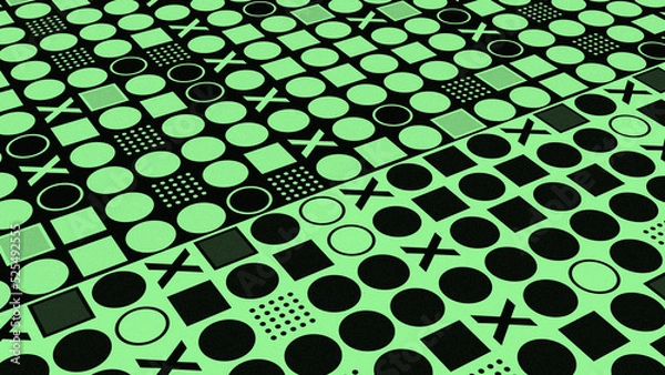 Fototapeta Geometric background, colorful seamless geometric patterns. 3D rendering